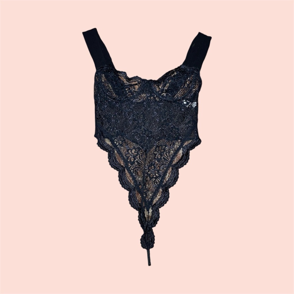 Vintage Black Lace Bodysuit